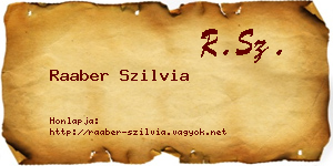 Raaber Szilvia névjegykártya